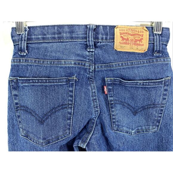 Levi's 511 Performance Adjustable Slim Blue Denim Jeans Boys Size 12 Reg 26x27 - Picture 2 of 7